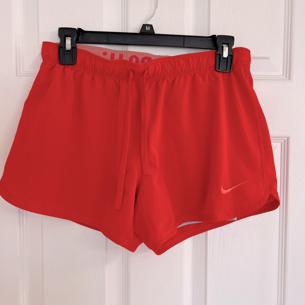 Nike Small shorts with built in shorts underneath and drawstring